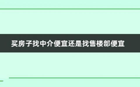 买房子找中介便宜还是找售楼部便宜(去售楼部买房注意事项)