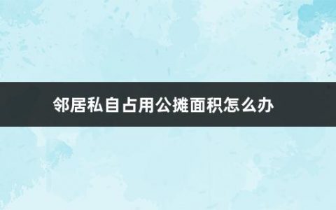 邻居私自占用公摊面积怎么办(公摊面积到底怎么算呢)