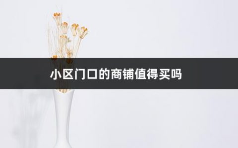 小区门口的商铺值得买吗(买小区商铺的流程是什么)