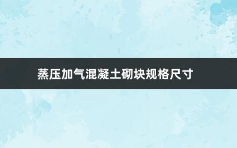 蒸压加气混凝土砌块规格尺寸(加气块的优点都有哪些呢)