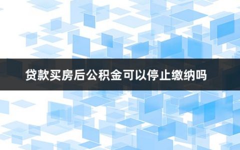 贷款买房后公积金可以停止缴纳吗(公积金贷款买房办理流程有哪些手续)