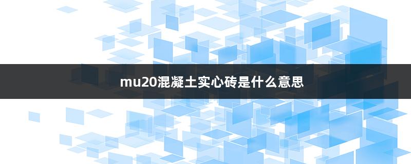 mu20混凝土实心砖是什么意思