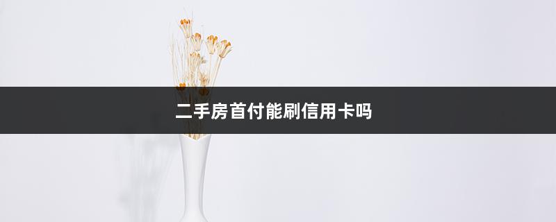 二手房首付能刷信用卡吗