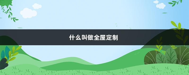 什么叫做全屋定制