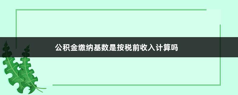 公积金缴纳基数是按税前收入计算吗