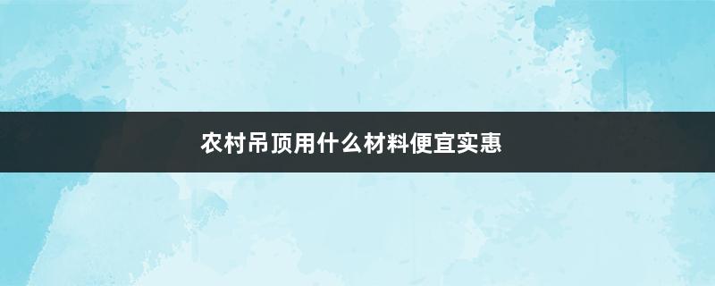 农村吊顶用什么材料便宜实惠