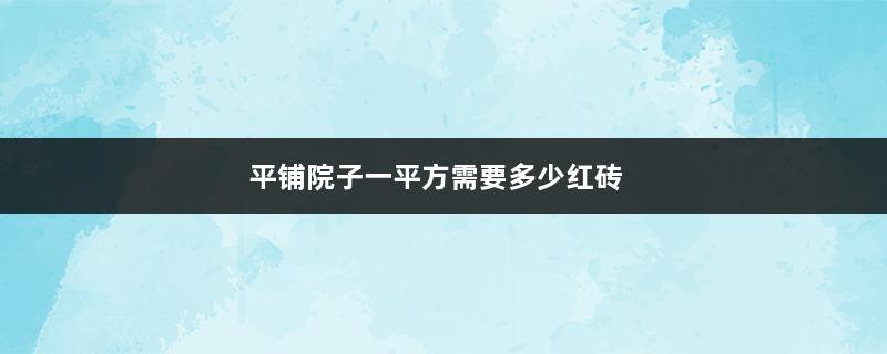 平铺院子一平方需要多少红砖