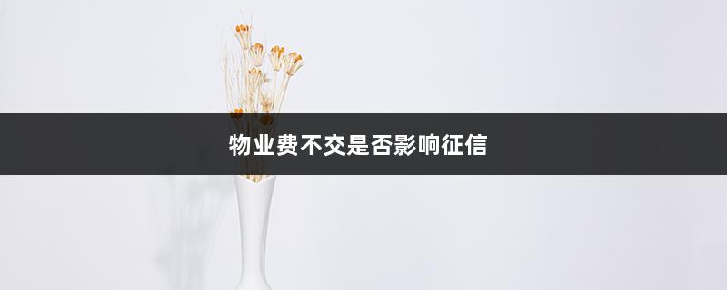 物业费不交是否影响征信