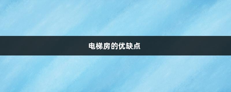 电梯房的优缺点