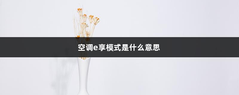 空调e享模式是什么意思