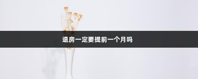 退房一定要提前一个月吗