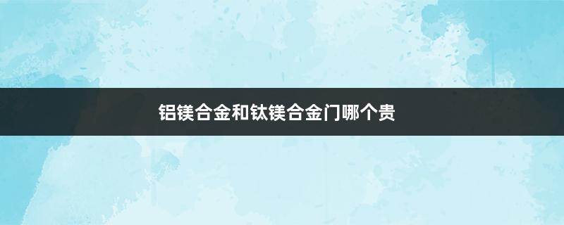 铝镁合金和钛镁合金门哪个贵